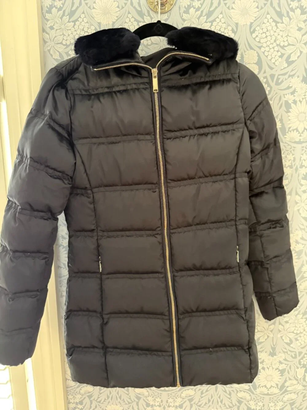 Navy 2:1 Wool Jacket with Removable Puffer Jacket Liner - Size Small